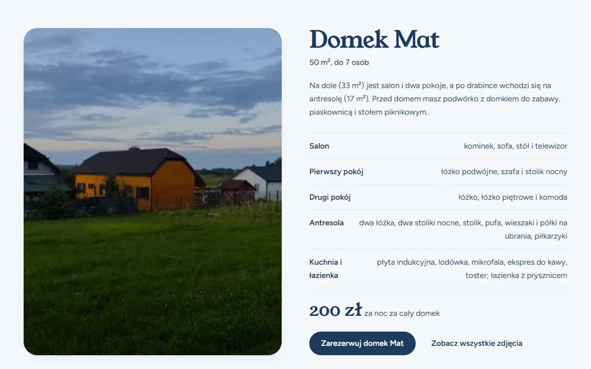 Strona Domki Rusinowo